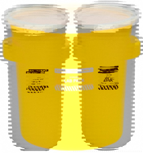 20 Gallon Capacity, Plastic Lever Lock, Yellow Lab Pack